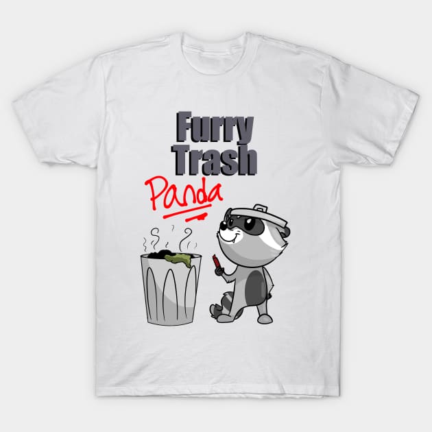 Furry Trash (Panda) T-Shirt by LBRCloud